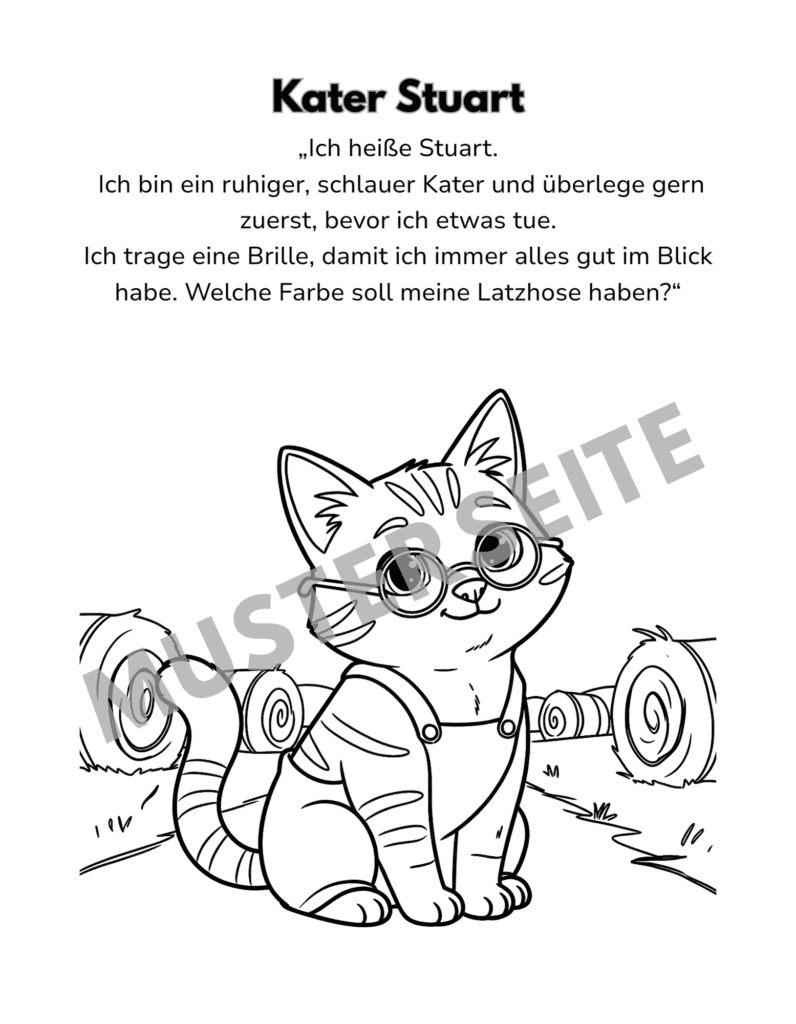 Tiermotiv zum Ausmalen Katze